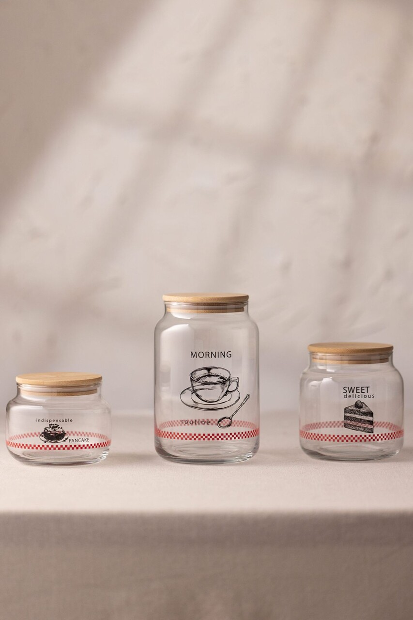 Set recipiente cu capac, Hermia, 127RKL1408, Borcan mediu: 8 x 8 x 10 cm / 635 ml (1 bucată), Transparent - imagine 5